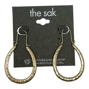 The Sak Gold Tone U-Shape Hoop Earrings with Gift Bag. Recycled Metal